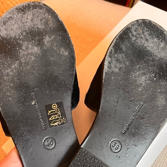 Ancient Greek pony hair taygete sandal slides 38. - Picture 4 of 4